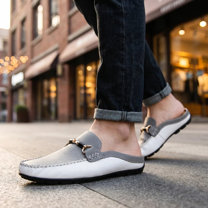 Gray Finley Reed Slip-On Mules 3