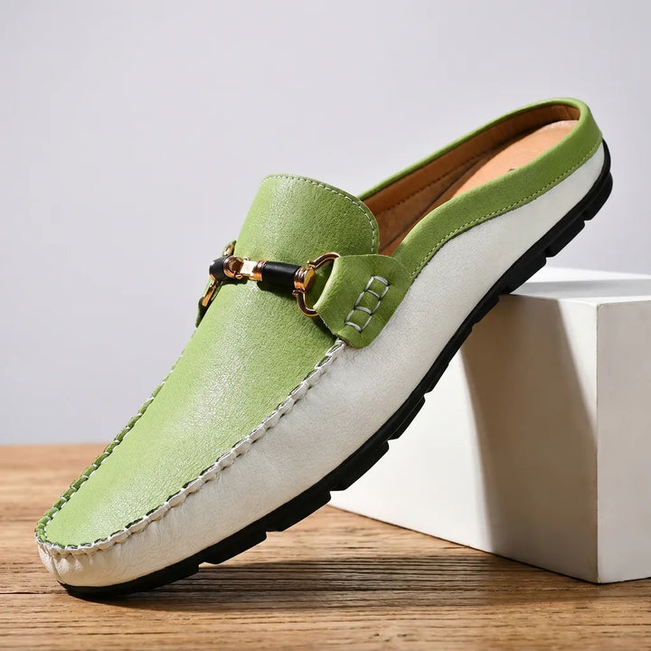 Green Finley Reed Slip-On Mules 1