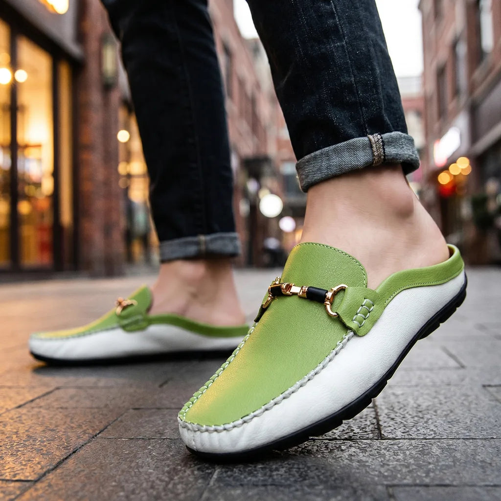 Green Finley Reed Slip-On Mules 2