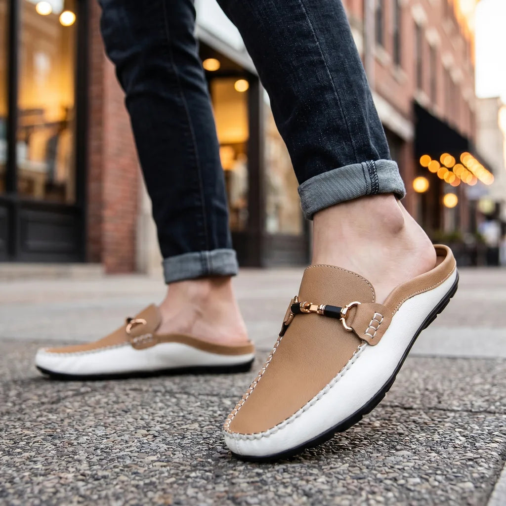 Khaki Finley Reed Slip-On Mules 2