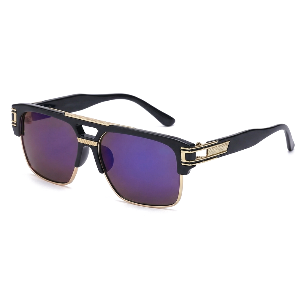 Sebastian Vale Executive Frame Shades - Color:C8 Black/Blue Mirror