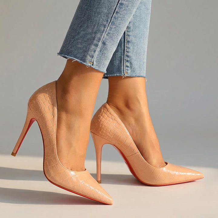Selene Croc Pumps - Color:Nude;Size:35