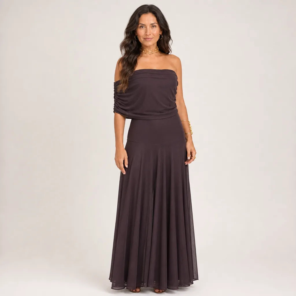 Women's 1 with grip strip at bust Simon Mesh Strapless Dress