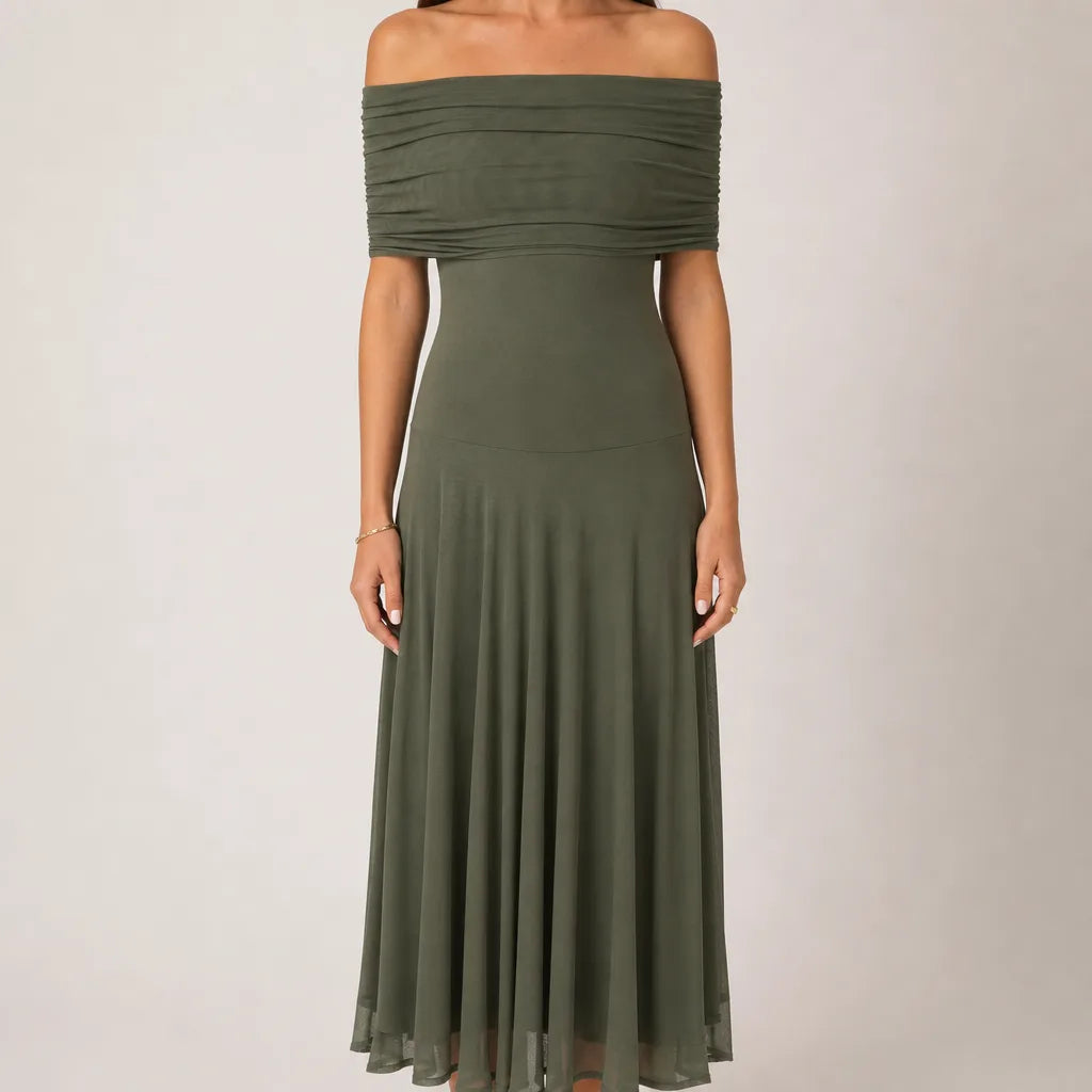 Seraphina Mesh Evening Gown  - Color:Green;Size:XXS