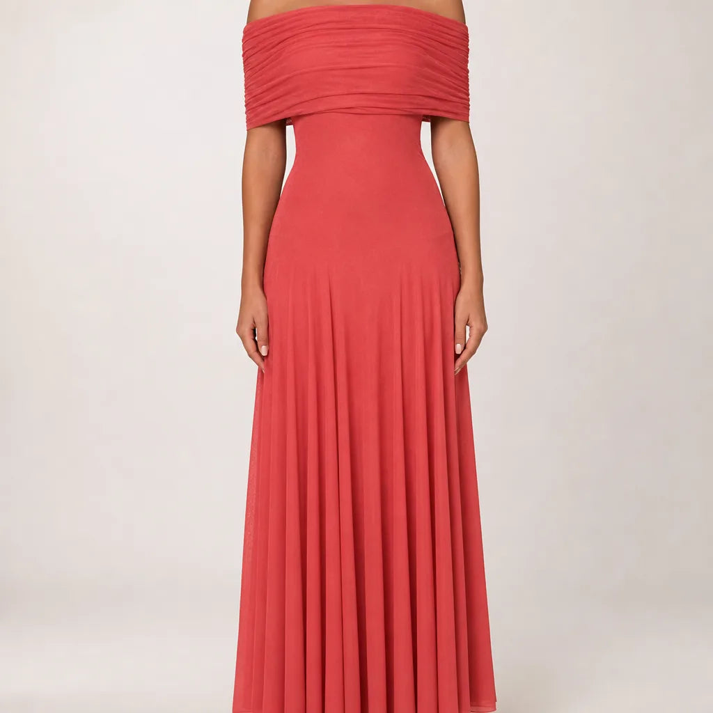 Seraphina Mesh Evening Gown  - Color:Pink;Size:XXS