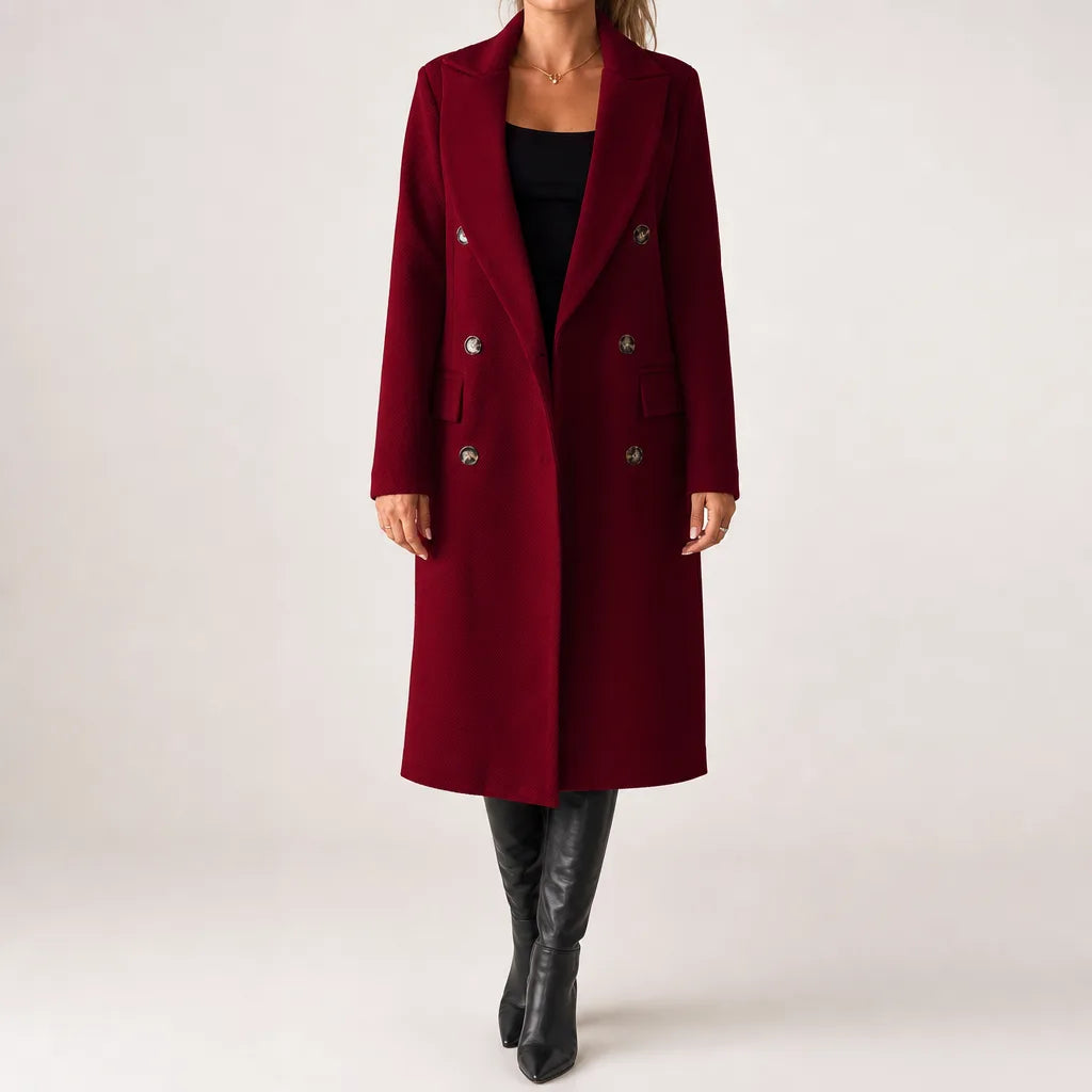 Seraphine Trench Coat - Color:Red;Size:XS
