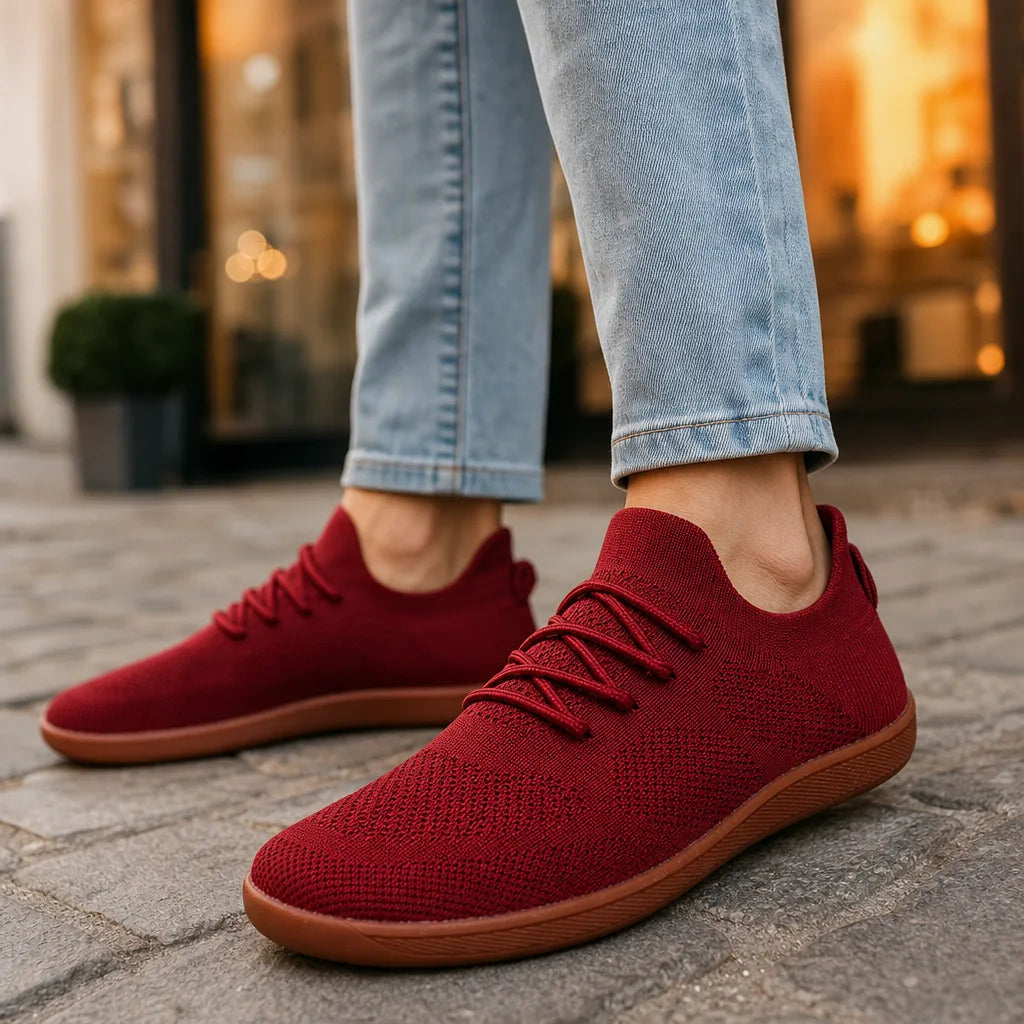Women's Red Dalton Wide Toe Sneakers