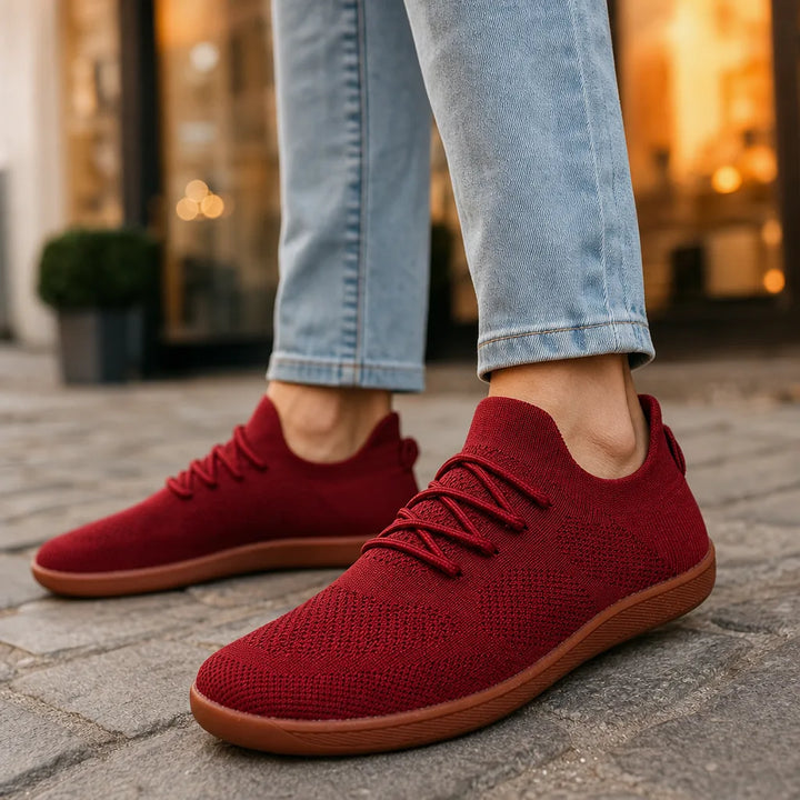 Women's Red Dalton Wide Toe Sneakers