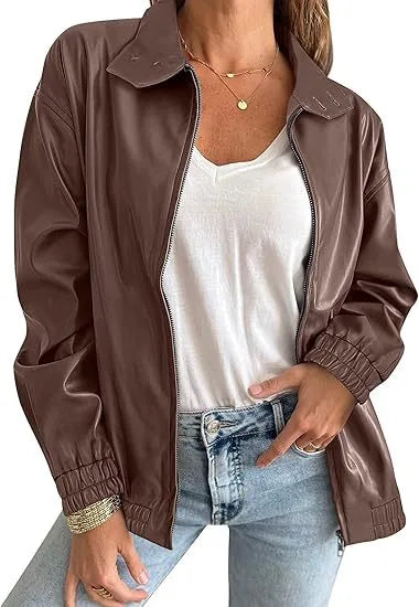 Seren | Women's Leather Jacket - Size:XS;Color:Brown
