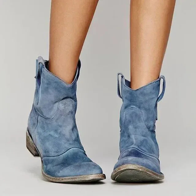 Seren |  Women's Vintage Cowboy Boots - Color:Blue;Size:35
