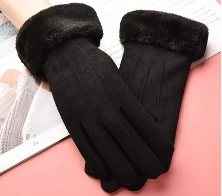 Shania | Women's Elegant Winter Gloves - Color:Black