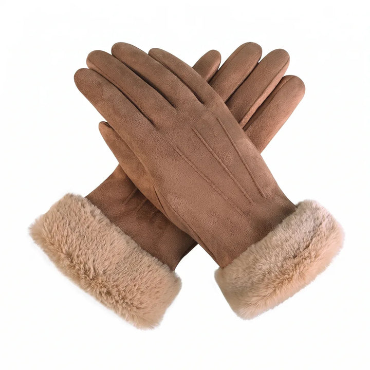 Shania | Women's Elegant Winter Gloves - Color:Brown