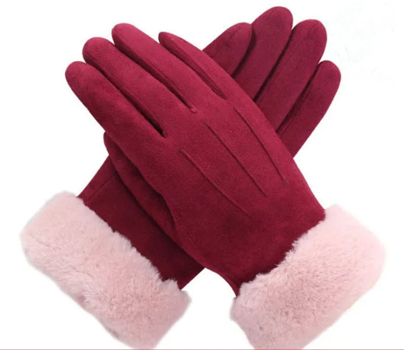 Shania | Women's Elegant Winter Gloves - Color:Red