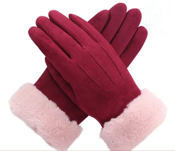 Shania | Women's Elegant Winter Gloves - Color:Red