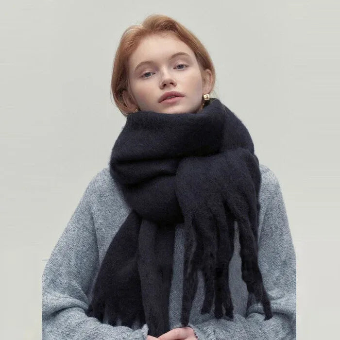 Sharon | Women's Premium Winter Scarve  - Color:Black;Length:69 inches