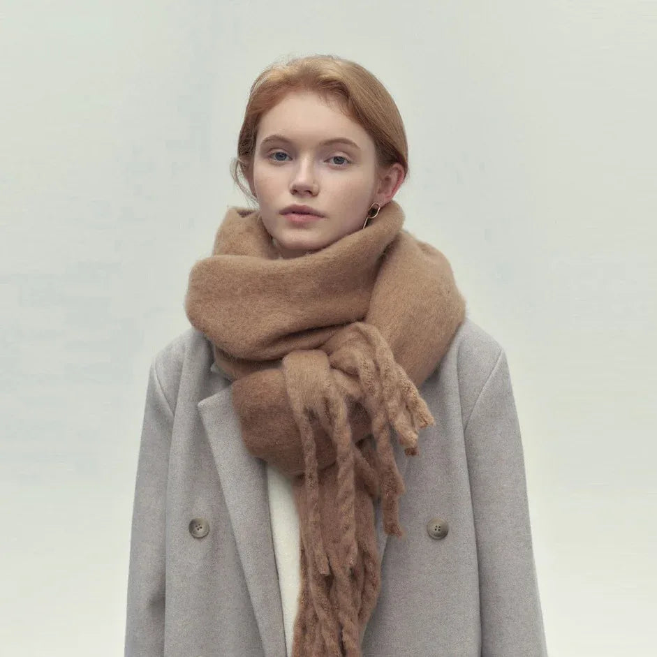 Sharon | Women's Premium Winter Scarve  - Color:Brown;Length:69 inches