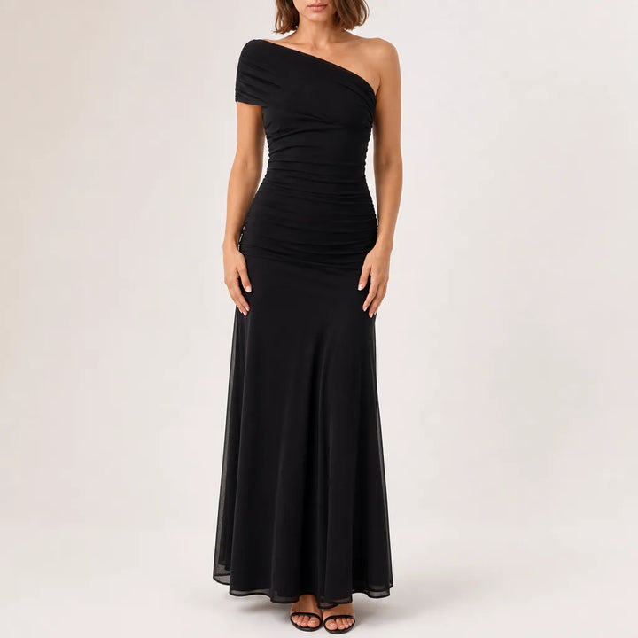 Shea One Shoulder Dress - Color:Black;Size:XS