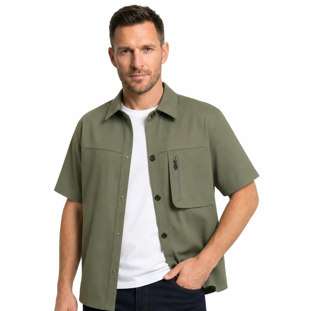 Men's Green Shelby Pocket Short-Sleeve Shirt
