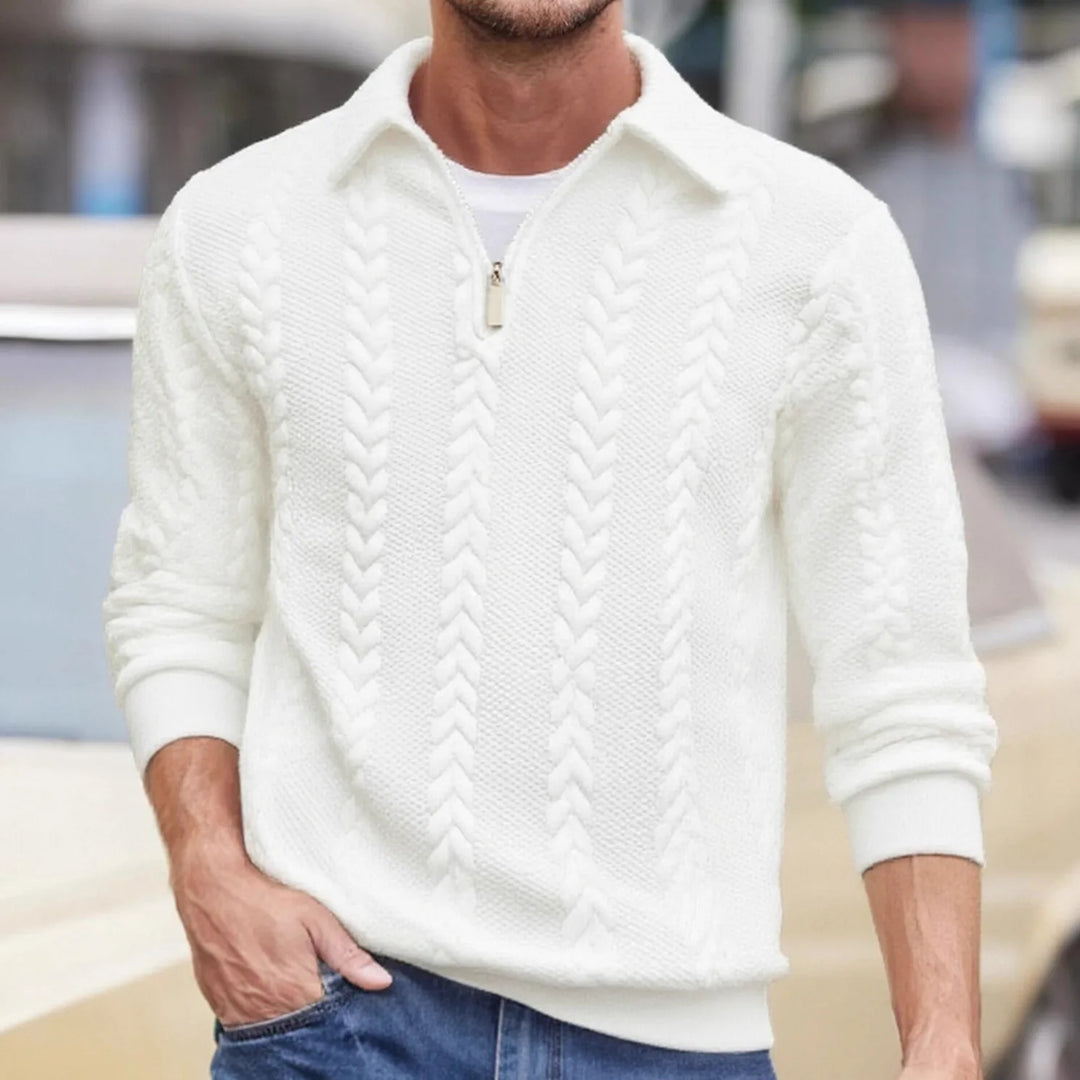Men's Sherwood | Men's Cable Knit Quarter-Zip Sweater