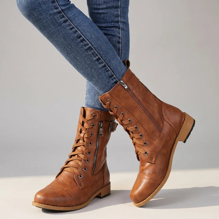 Shiloh | Womens Fall Ankle Boots - Color:Brown;Size:36