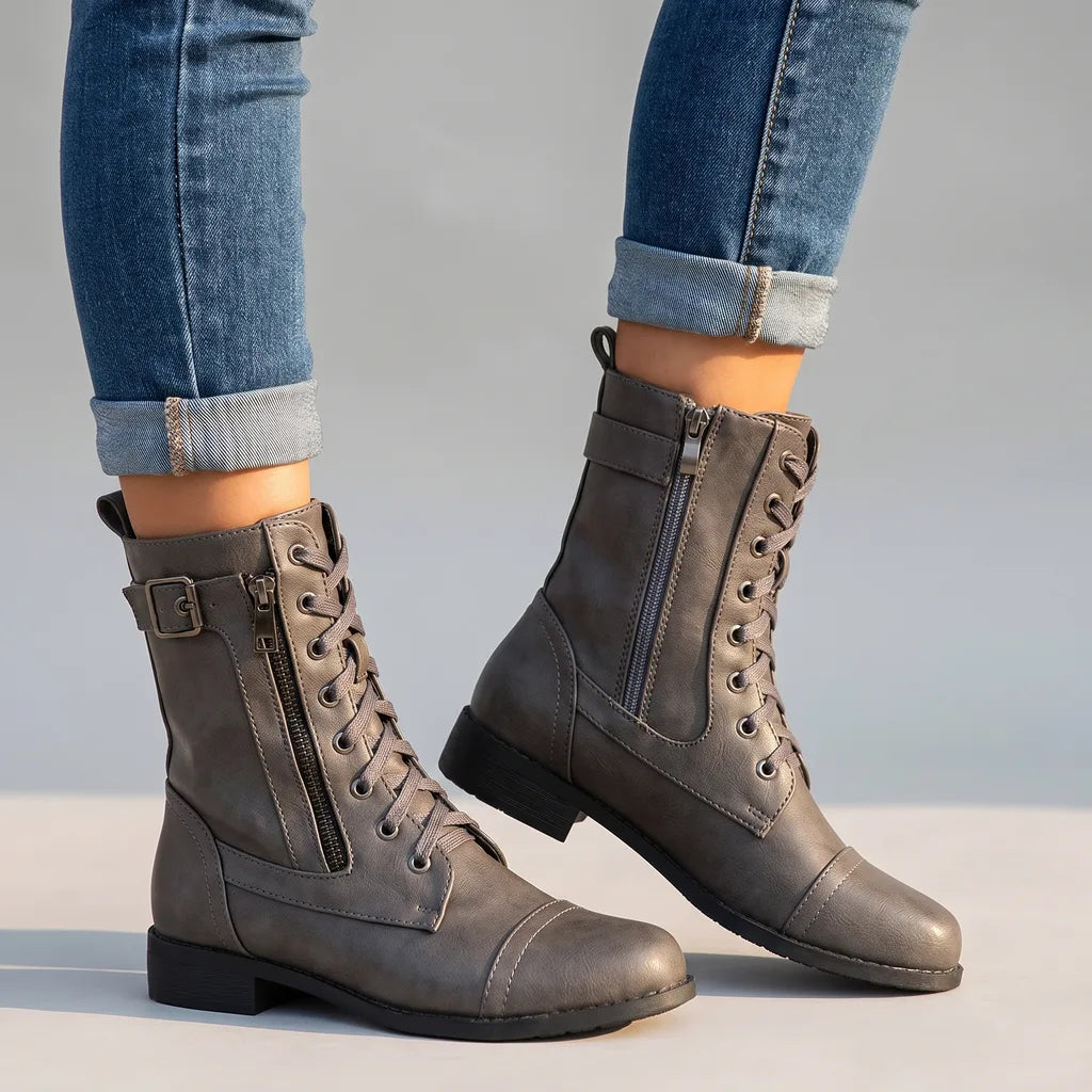Shiloh | Womens Fall Ankle Boots - Color:Gray;Size:36