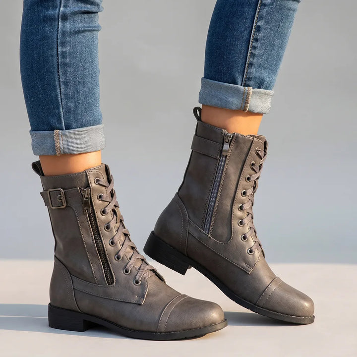 Shiloh | Womens Fall Ankle Boots - Color:Gray;Size:36