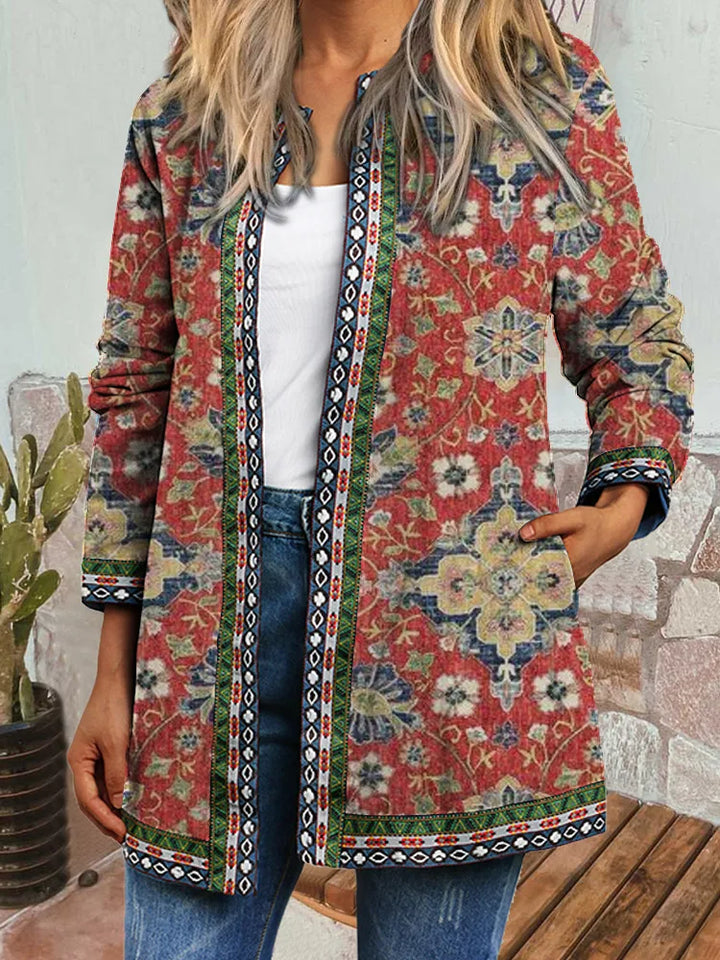 Shreya | Women's Artisan Soft Jacket - Size:S;Color:Red