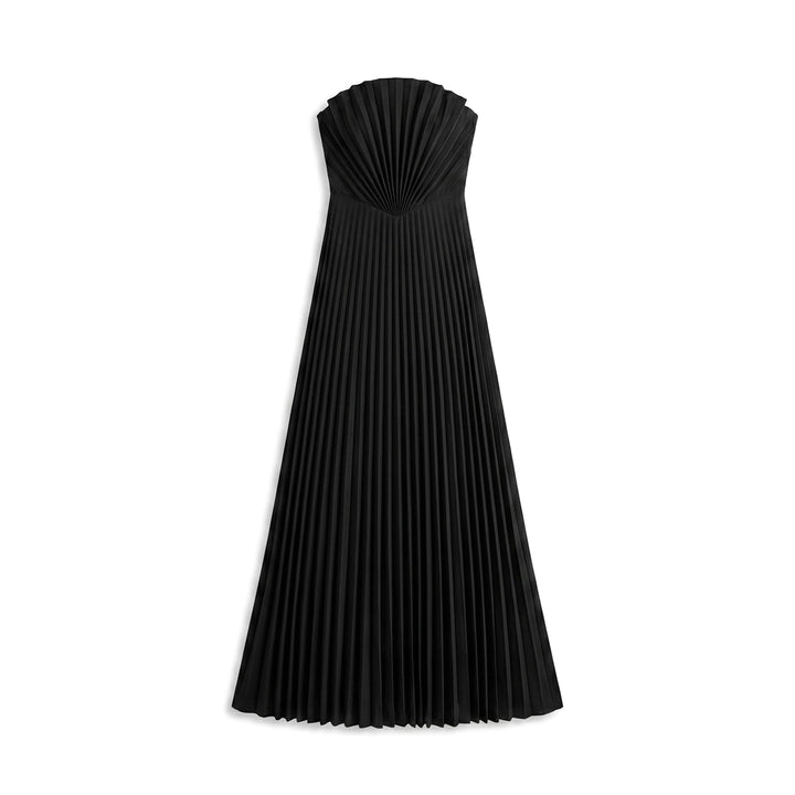 Sidney Pleated Maxi Dress - Color:black;Size:XS