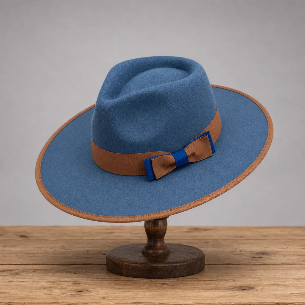 Sienna Bow Fedora - Color:Blue