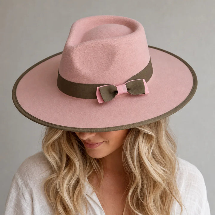 Women's Pink Strickland Cotton Bow Fedora
