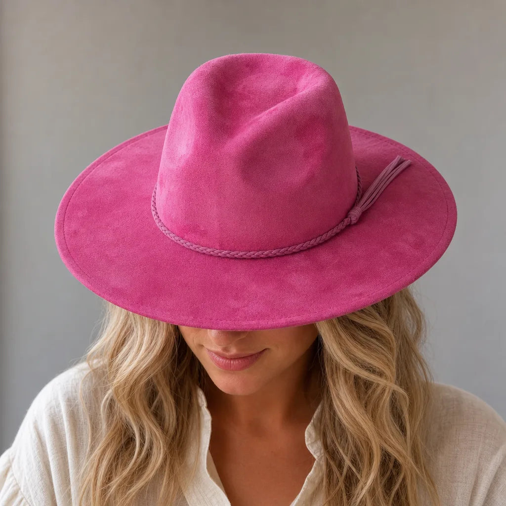 Women's Purple Halston Wide Brim Fedora