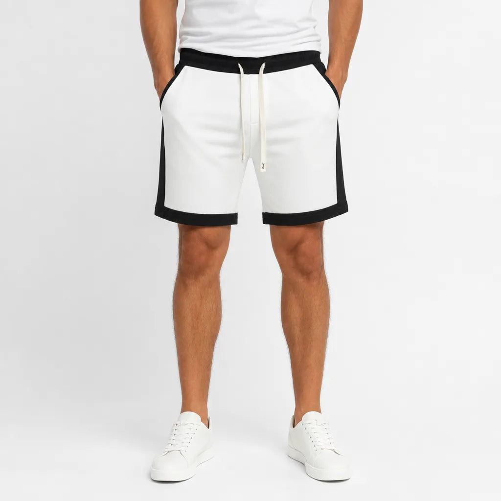 Men's White Woodrow Colorblock Shorts