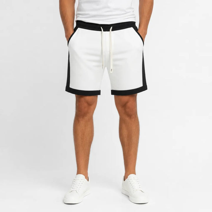 Men's White Woodrow Colorblock Shorts