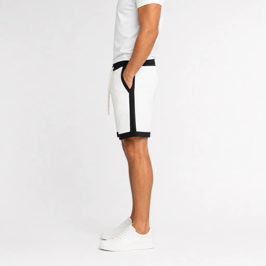 Men's White Woodrow Colorblock Shorts