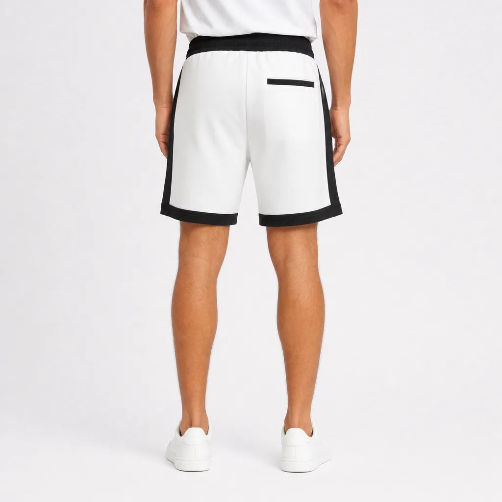 Men's White Woodrow Colorblock Shorts