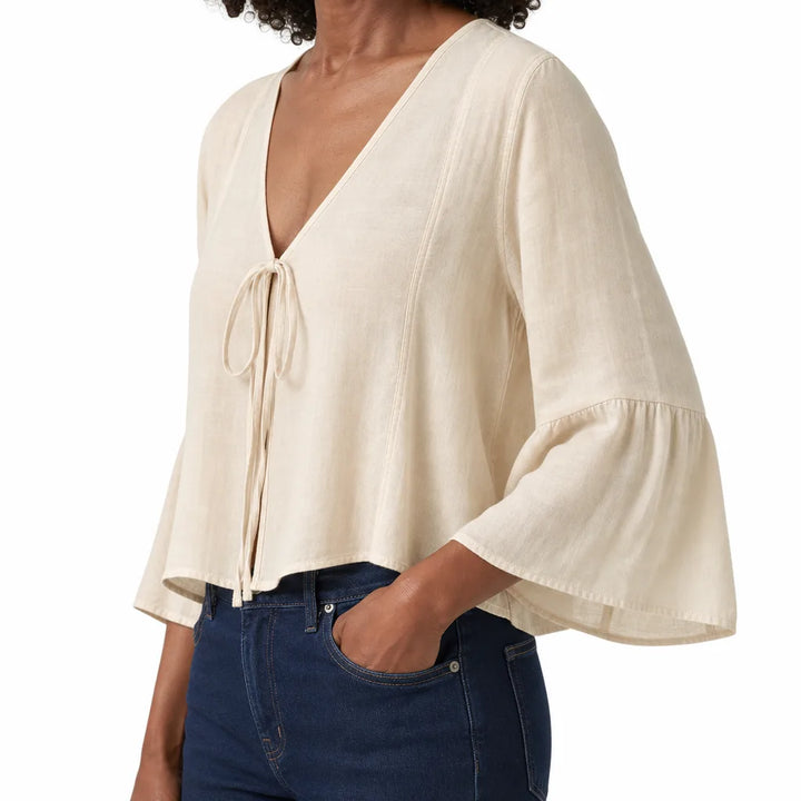 Women's Beige Simon Tie Front Shirt