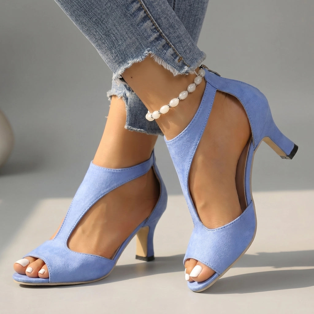 Miah Peep-Toe Roman Sandals - Color:Sky Blue;Size:35