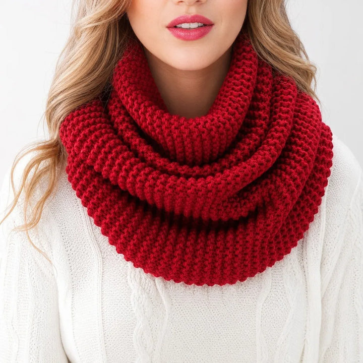 Women's Dark Red Sofia | Women's Warm Infinity Winter Scarve -No match