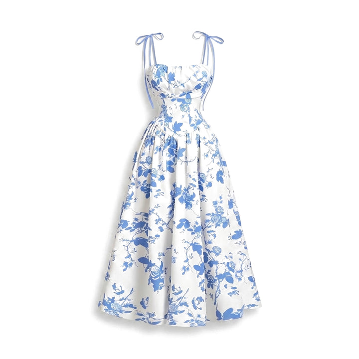 Sophia Floral Maxi Dress - Color:Blue;Size:XS