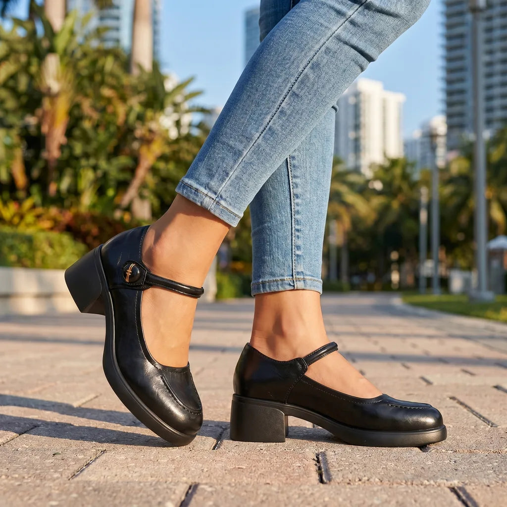 Women's Black Bryant Heeled Mary Janes