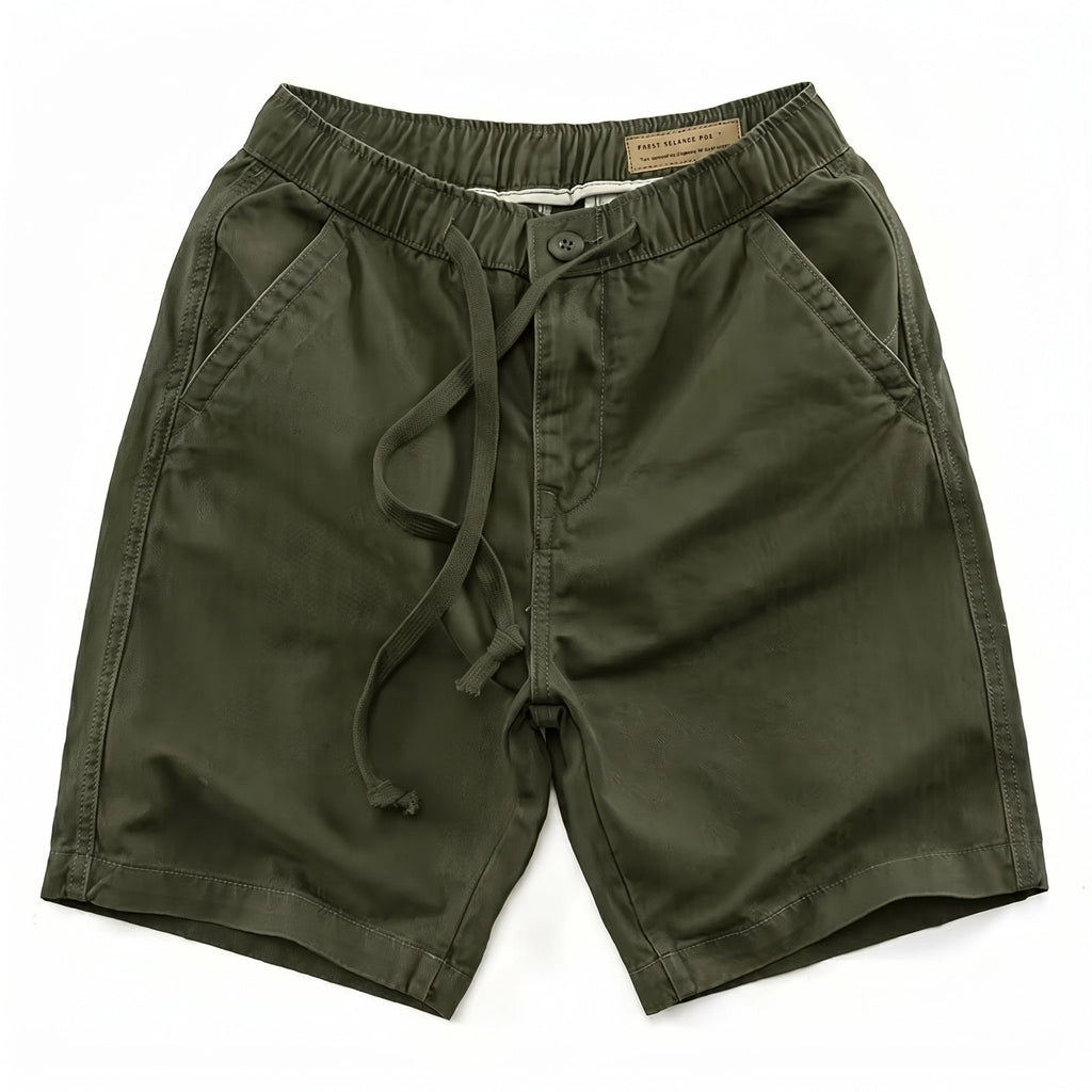 Stamford Vintage Straight Shorts - Color:Army Green;Size:XS