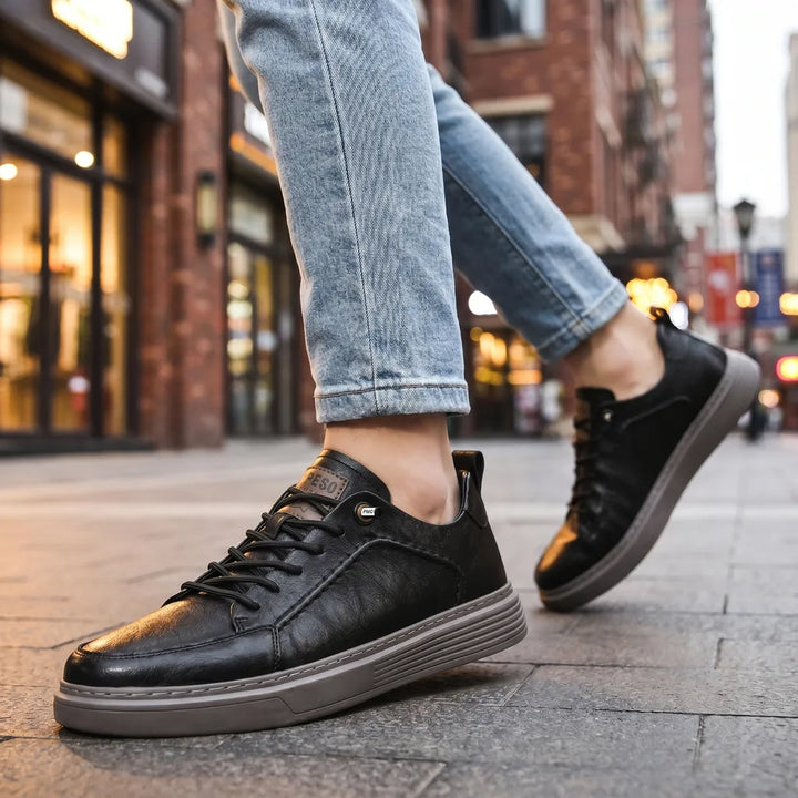Black Whatley Leather Low-Top Sneakers 2