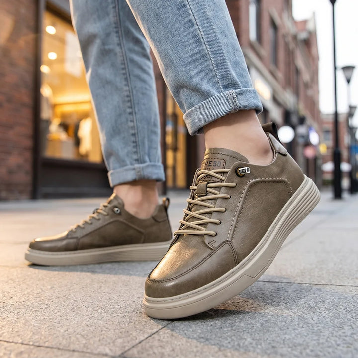 Sand Whatley Leather Low-Top Sneakers 2