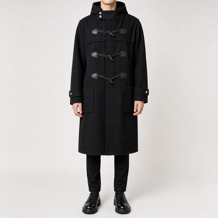 Stanton Hooded Wool Coat - Color:Black;Size:S