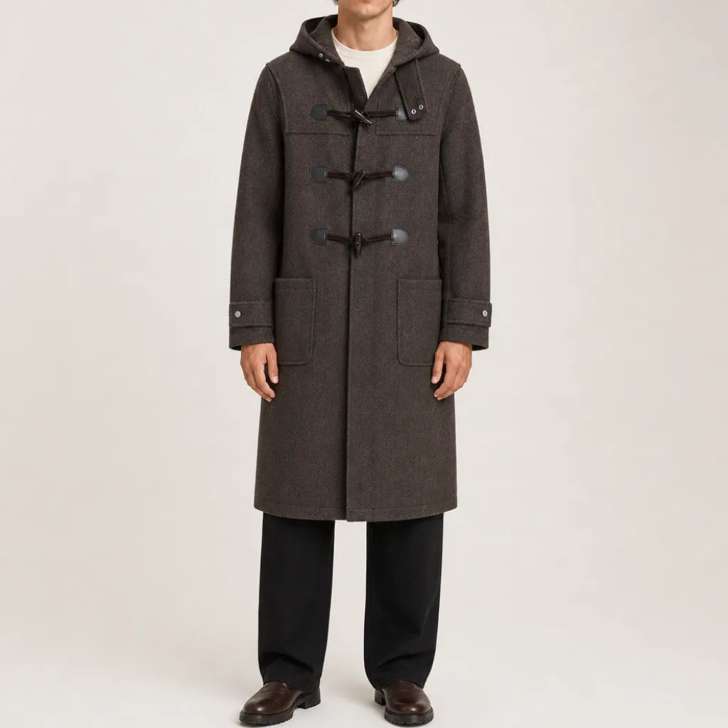 Stanton Hooded Wool Coat - Color:Brown;Size:S