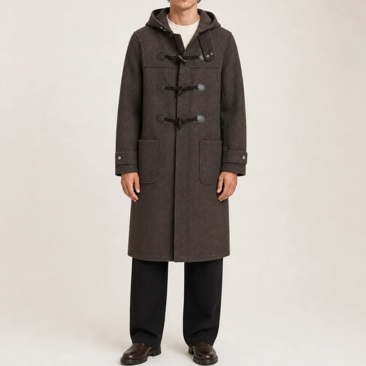 Stanton Hooded Wool Coat - Color:Brown;Size:S