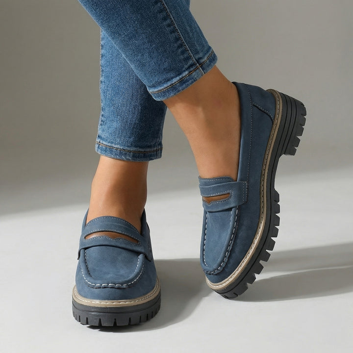 Stella Orthopedic Platform Loafers - Color:Blue;Size:36