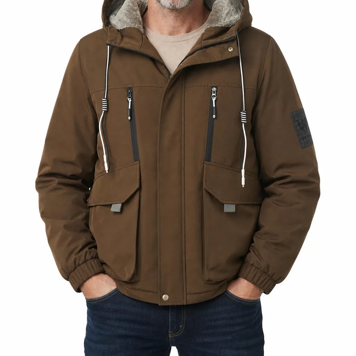 Sterling Fleece Lined Mens Jacket - Color:Brown;Size:M