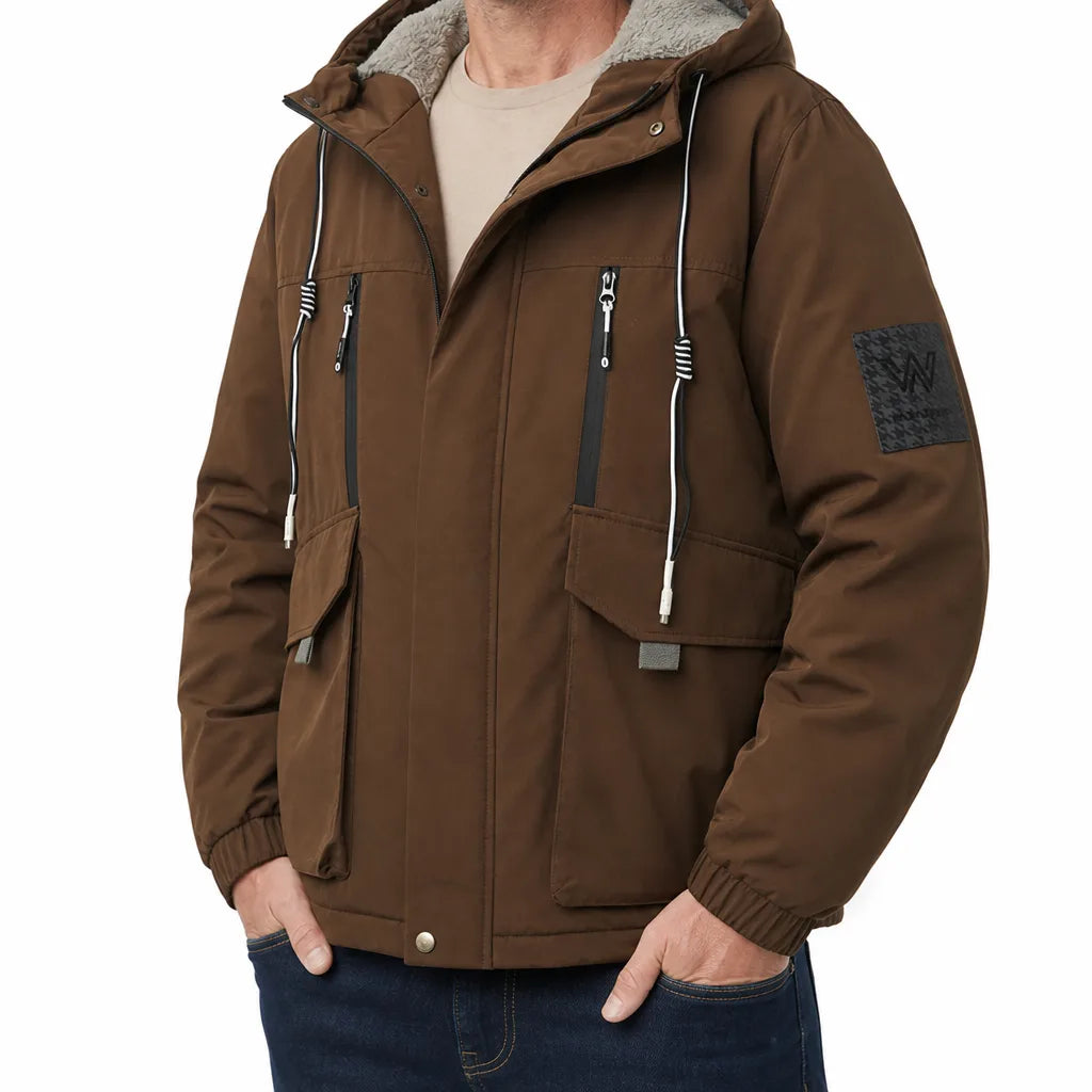 Men's Brown Sterling Hooded Padded Jacket