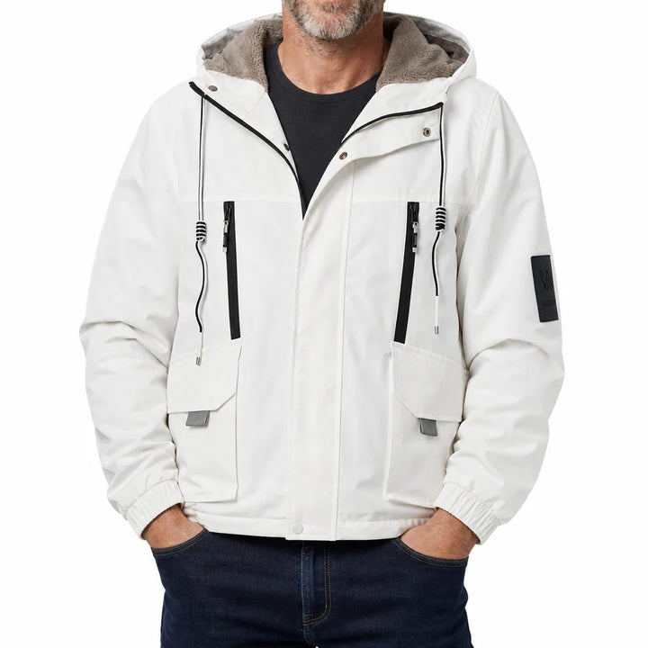 Sterling Fleece Lined Mens Jacket - Color:White;Size:M